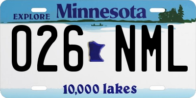 MN license plate 026NML
