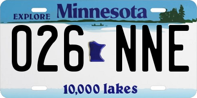 MN license plate 026NNE