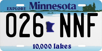 MN license plate 026NNF