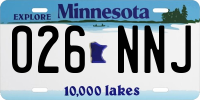 MN license plate 026NNJ