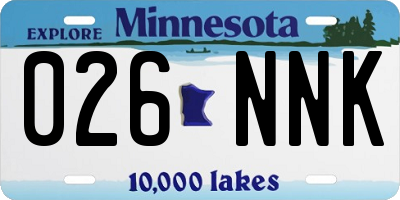 MN license plate 026NNK