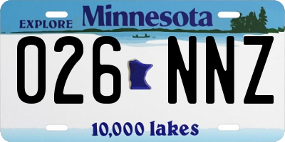 MN license plate 026NNZ
