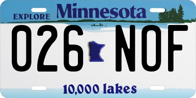 MN license plate 026NOF