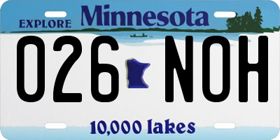 MN license plate 026NOH