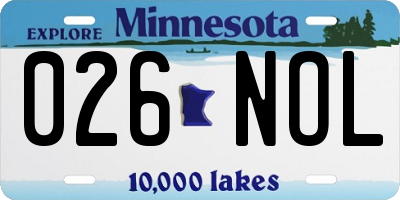 MN license plate 026NOL