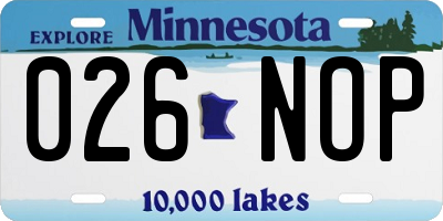 MN license plate 026NOP