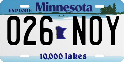 MN license plate 026NOY