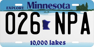 MN license plate 026NPA