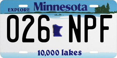 MN license plate 026NPF