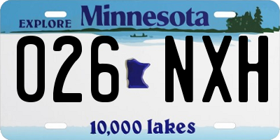 MN license plate 026NXH