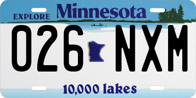 MN license plate 026NXM