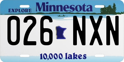 MN license plate 026NXN