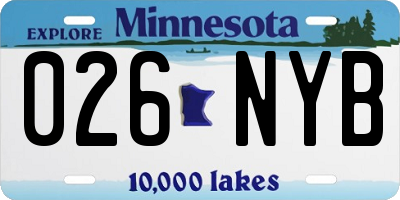 MN license plate 026NYB