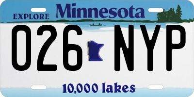MN license plate 026NYP