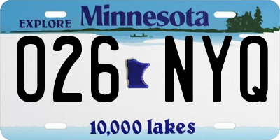 MN license plate 026NYQ