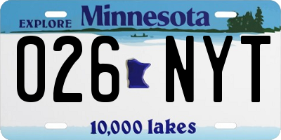 MN license plate 026NYT