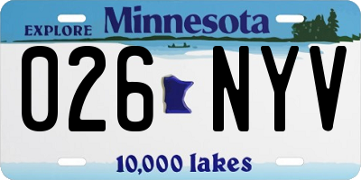 MN license plate 026NYV