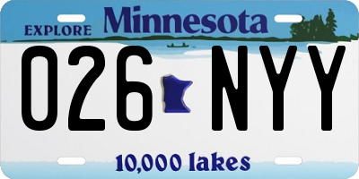 MN license plate 026NYY