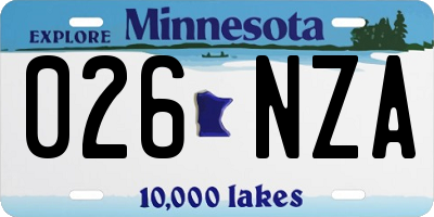 MN license plate 026NZA
