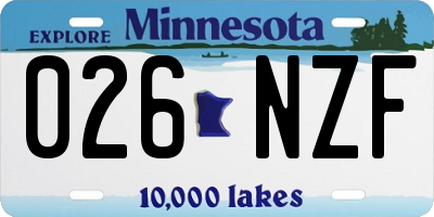 MN license plate 026NZF