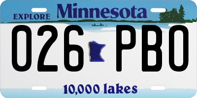 MN license plate 026PBO