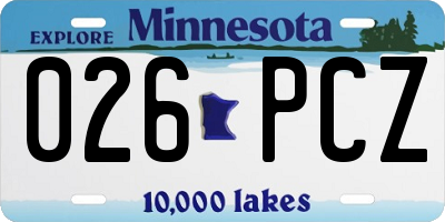 MN license plate 026PCZ