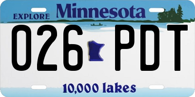 MN license plate 026PDT