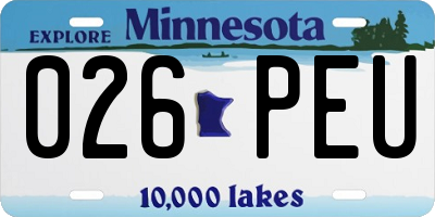 MN license plate 026PEU
