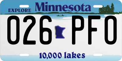 MN license plate 026PFO