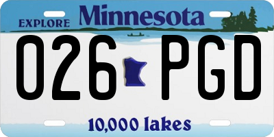 MN license plate 026PGD