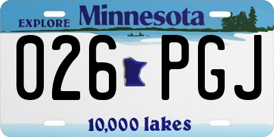 MN license plate 026PGJ