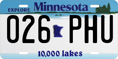 MN license plate 026PHU