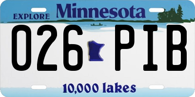 MN license plate 026PIB
