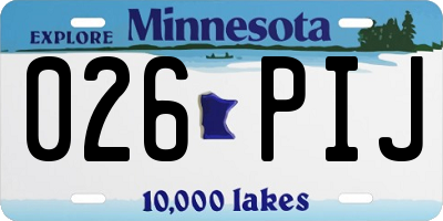 MN license plate 026PIJ