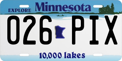 MN license plate 026PIX