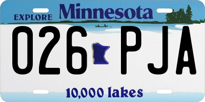 MN license plate 026PJA