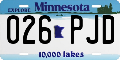 MN license plate 026PJD