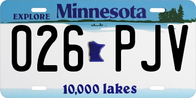 MN license plate 026PJV