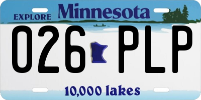 MN license plate 026PLP