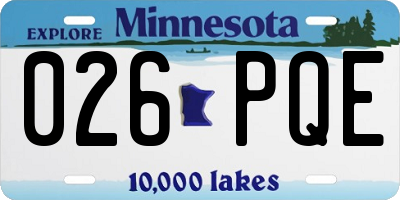 MN license plate 026PQE