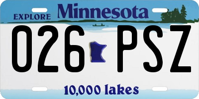 MN license plate 026PSZ