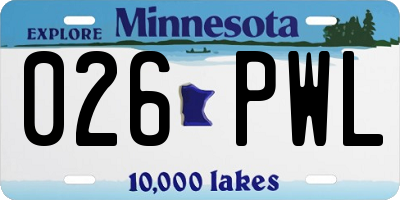 MN license plate 026PWL