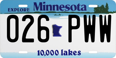 MN license plate 026PWW