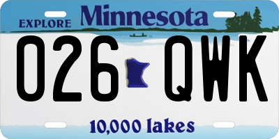 MN license plate 026QWK