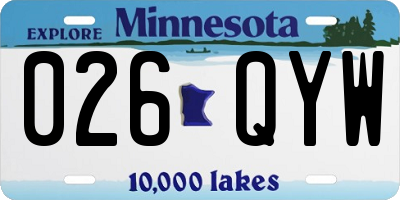 MN license plate 026QYW