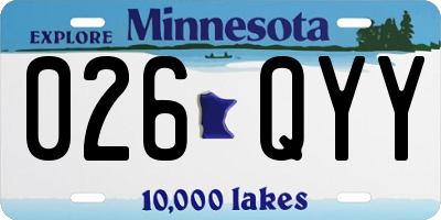 MN license plate 026QYY