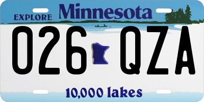 MN license plate 026QZA