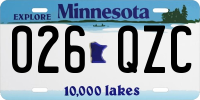MN license plate 026QZC