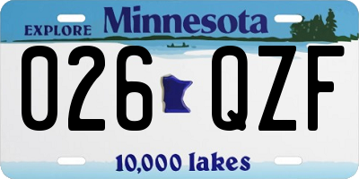 MN license plate 026QZF