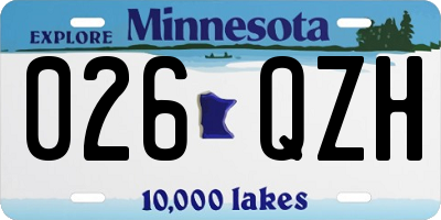 MN license plate 026QZH